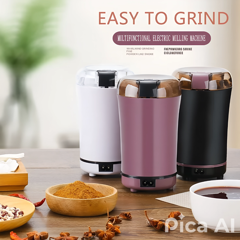 “Premium Electric Mini Grinder | Stainless Steel Blades for Spices, Nuts & Coffee”