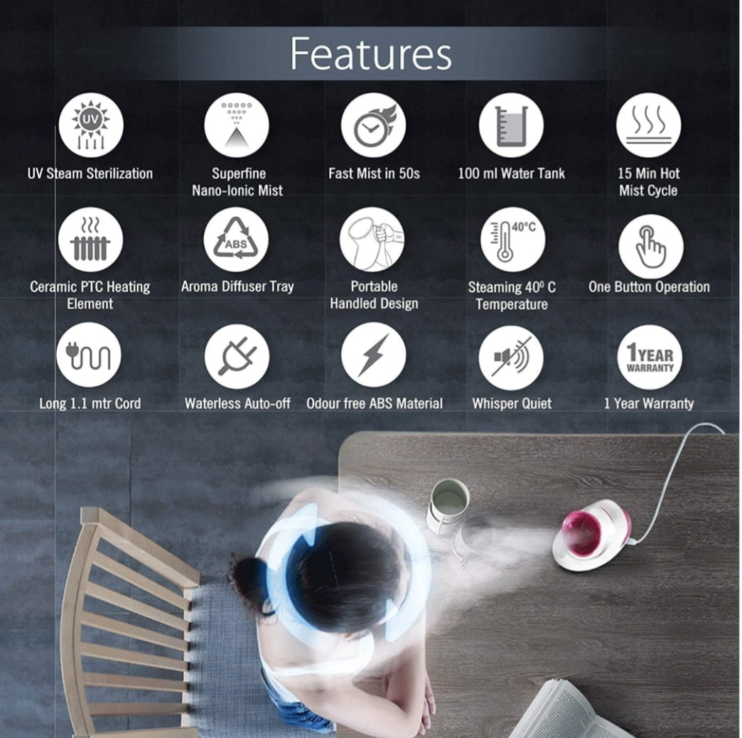 HealtMist Steamer – Instant Relief from Cold & Cough Or Face steamer